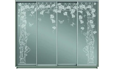 Dulap Oglinda Sablata 4 Usi СТ1015, L310 X H220 X A45