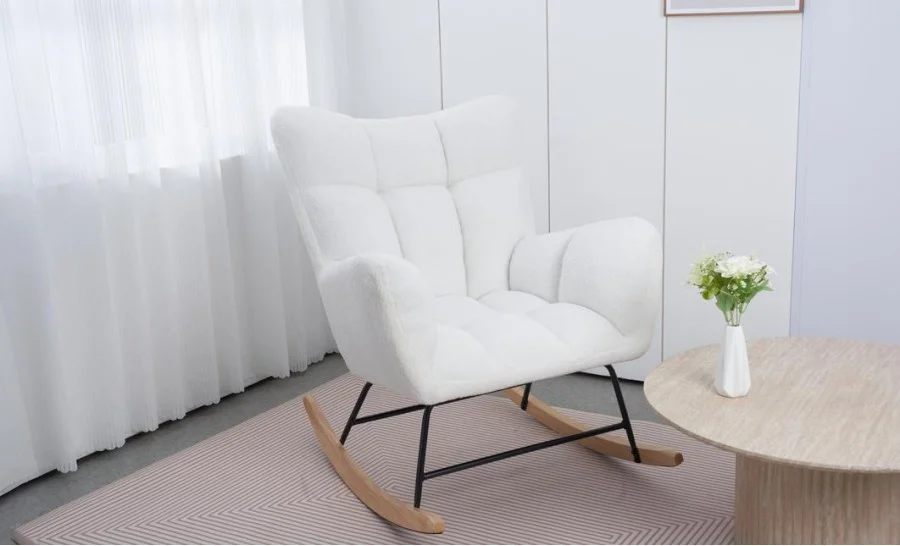 Fotoliu Living cu Balansoar KJLC037 Alb