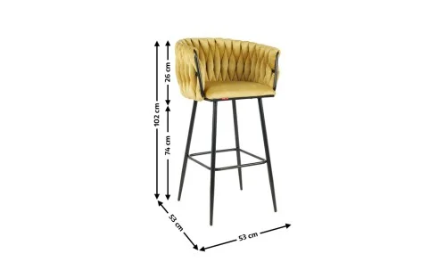 Scaun Bar KJC365 Mustar & Picioare Negre