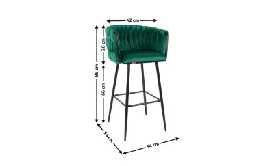 Scaun Bar KJC365 Verde cu Picioare Negre
