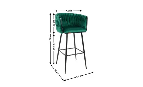 Scaun Bar KJC365 Verde cu Picioare Negre
