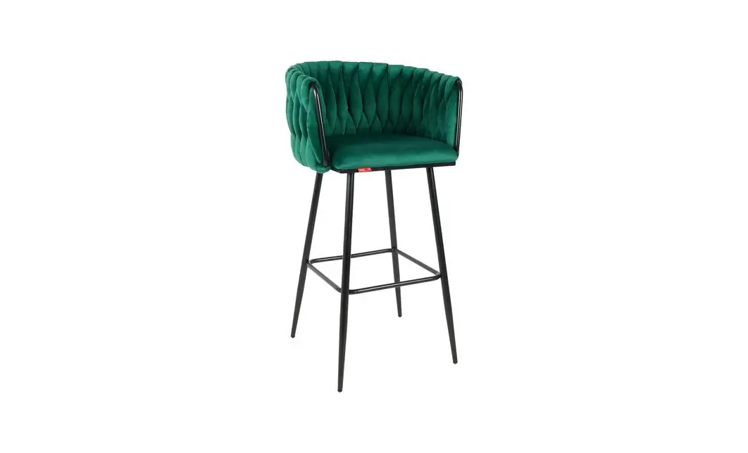 Scaun Bar KJC365 Verde cu Picioare Negre 2