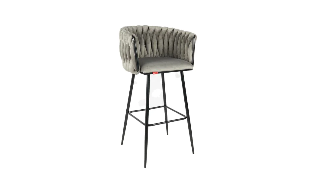 Scaun Bar KJC365 Gri & Picioare Negre 2
