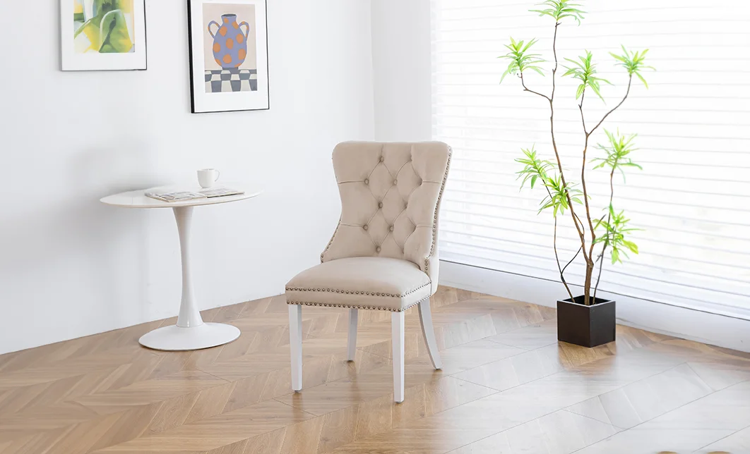 Scaun Living KJC005 Bej/Alb