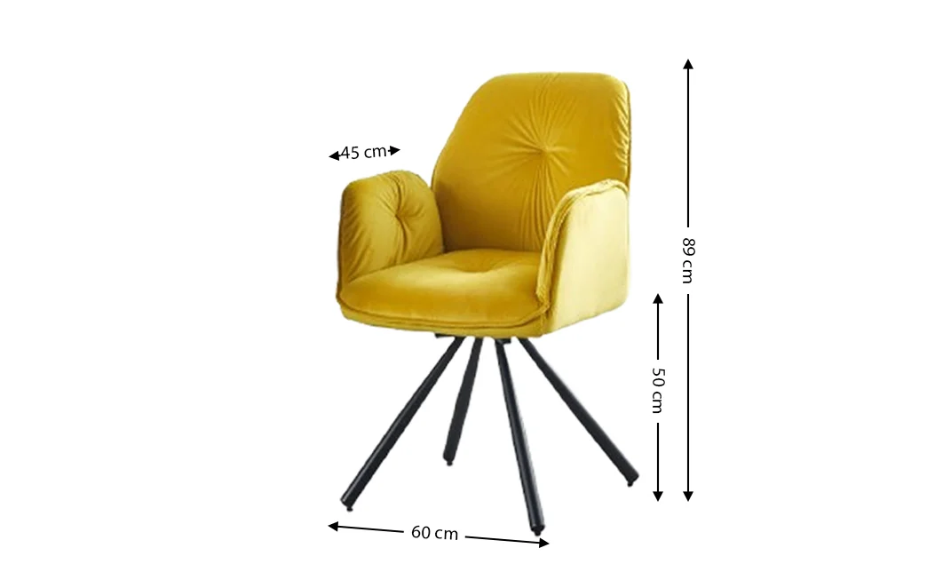 Scaun Living Rotativ KJC80 Galben 1