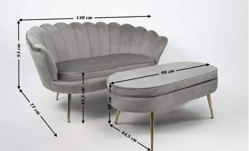 Set Marbella Canapea cu Masuta KJL213, Gri