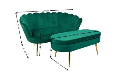 Set Marbella Canapea cu Masuta KJL213, Verde