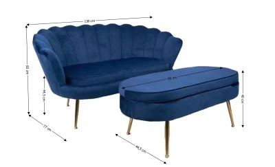 Set Marbella Canapea cu Masuta KJL213, Albastru