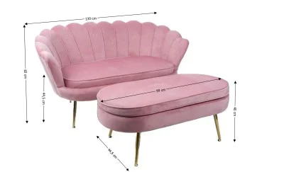 Set Marbella Canapea cu Masuta KJL213, Roz