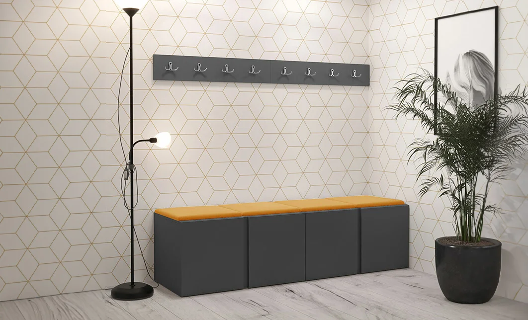 Cuier Hol Luca 14, Grafit/Galben - Manila 32