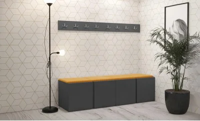 Cuier Hol Luca 14, Grafit/Galben - Manila 32