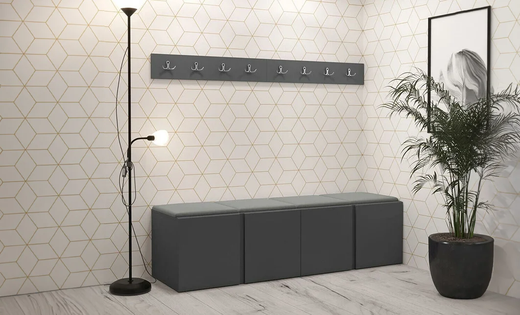 Cuier Hol Luca 14, Grafit/Gri - Manila 16