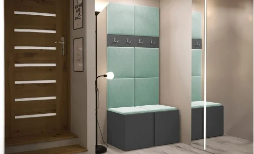 Cuier Hol Luca 10, Grafit/Verde menta - Manila 11