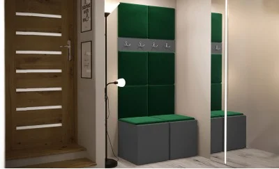 Cuier Hol Luca 10, Grafit/Verde - Manila 35