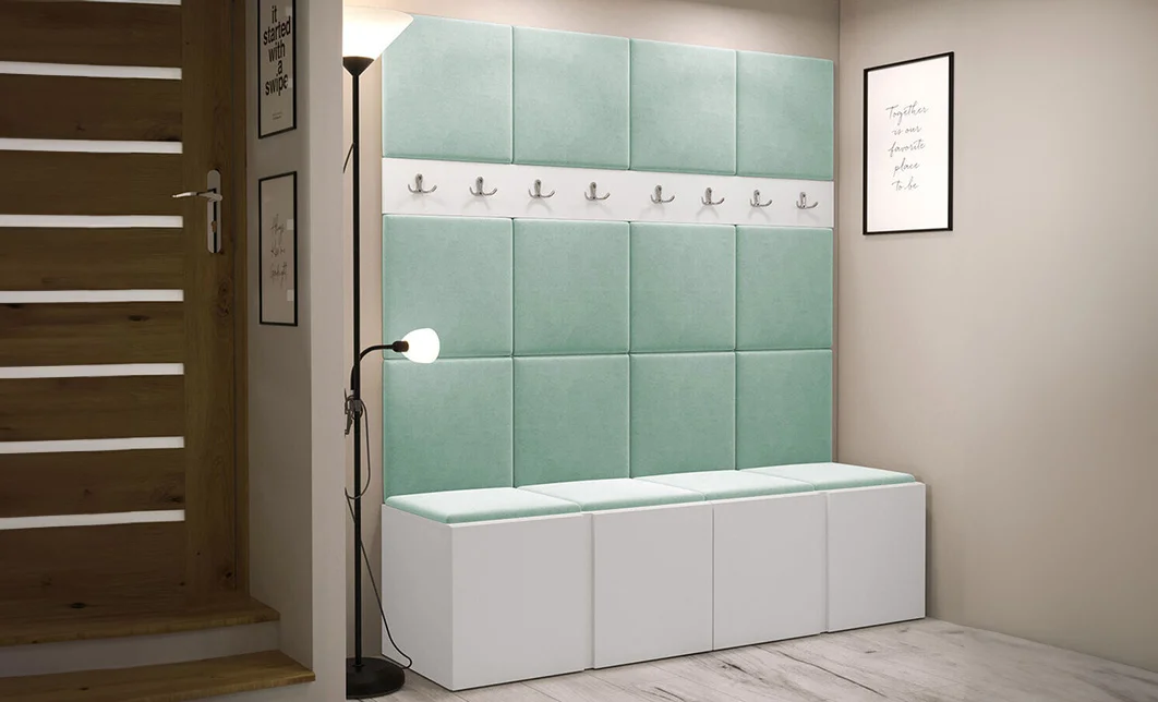 Cuier Hol Luca 13, Alb/Verde menta - Manila 11