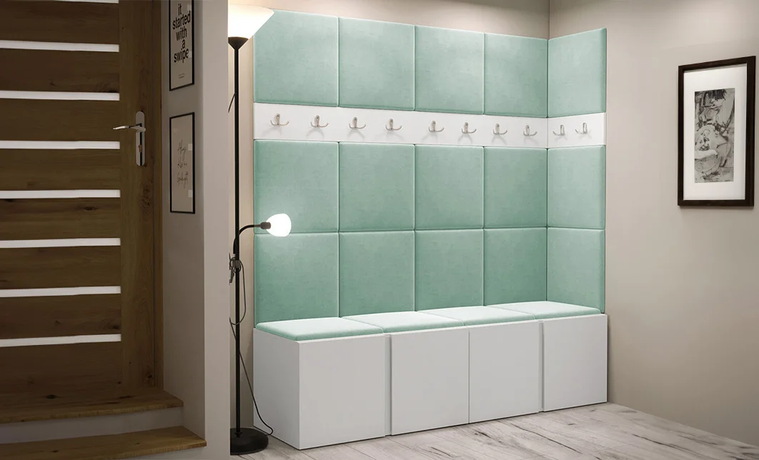 Cuier Hol Luca 12, Alb/Verde menta - Manila 11