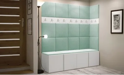 Cuier Hol Luca 12, Alb/Verde menta - Manila 11