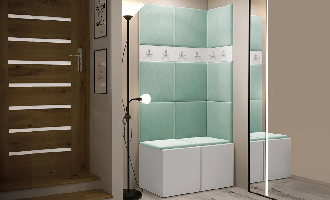 Cuier Hol Luca 9, Alb/Verde menta - Manila 11