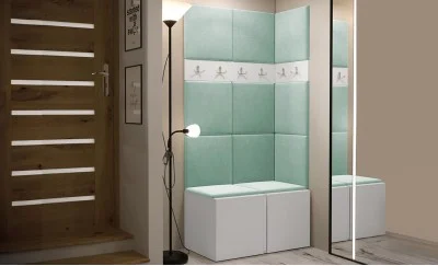 Cuier Hol Luca 9, Alb/Verde menta - Manila 11