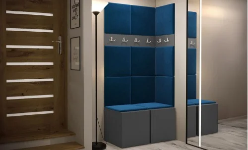 Cuier Hol Luca 9, Grafit/Albastru - Manila 26