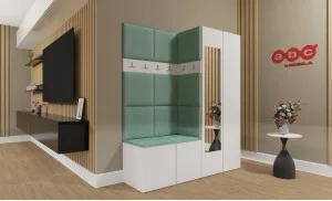 Cuier Hol Luca 1, Alb/Verde menta - Manila 11