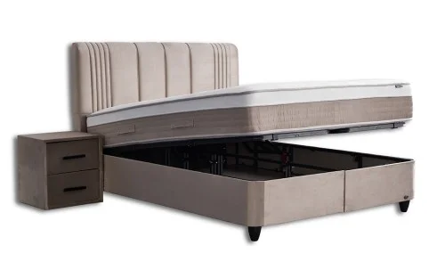 Set Pat Tapitat cu Saltea Belicia Bej, 180 x 200