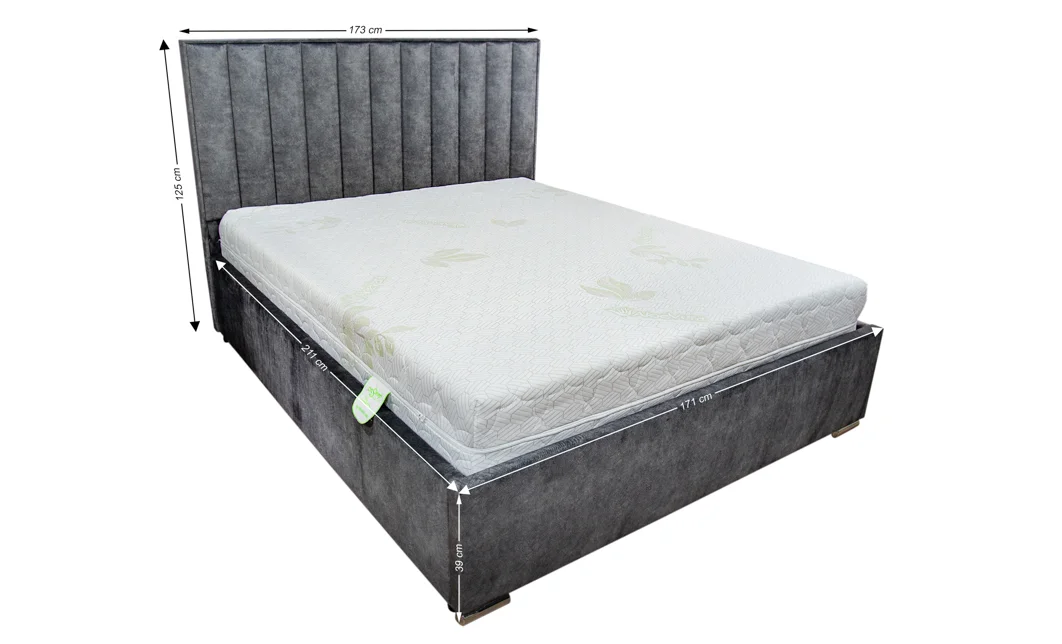 Pat Tapitat Klaus 2, gri închis/somieră pal, 160x200 4