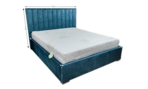 Pat Tapitat Klaus 2, albastru/somieră metal, 160x200