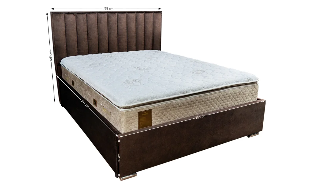 Pat Tapitat Klaus 2, maro/somieră rabatabilă, 140x200 4