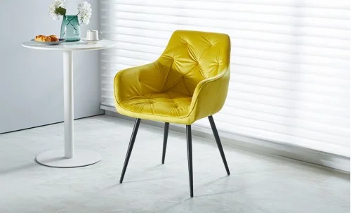 Scaun Living Tapițat KJC38 Galben