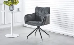 Scaun Living Tapitat KJC389 Negru