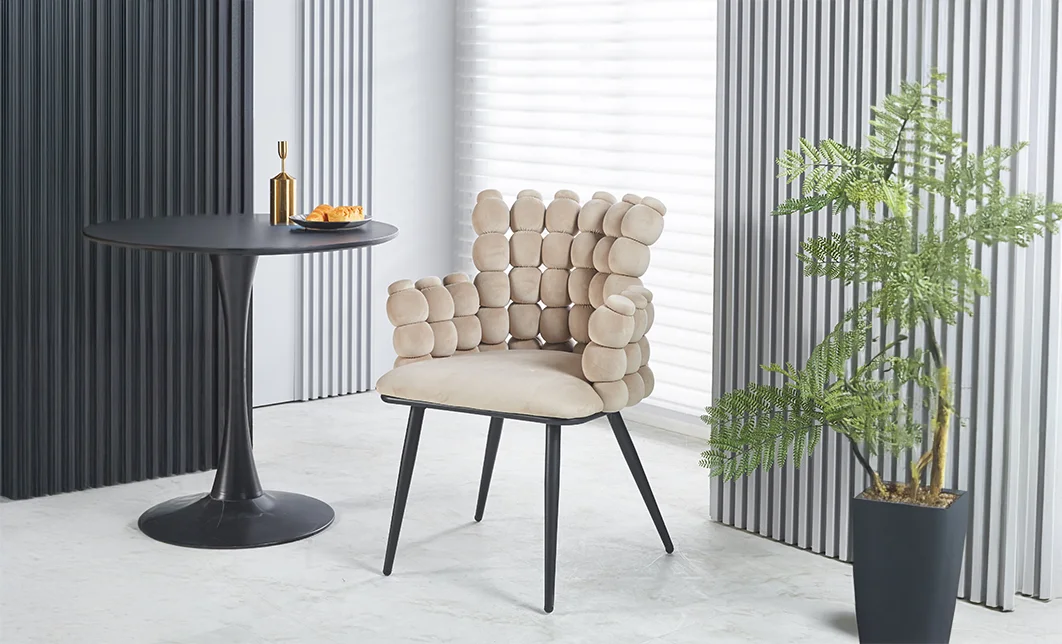 Scaun Living Tapitat KJC374 Bej