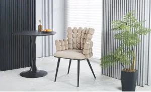 Scaun Living Tapitat KJC374 Bej