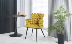 Scaun Living Tapitat KJC374 Galben