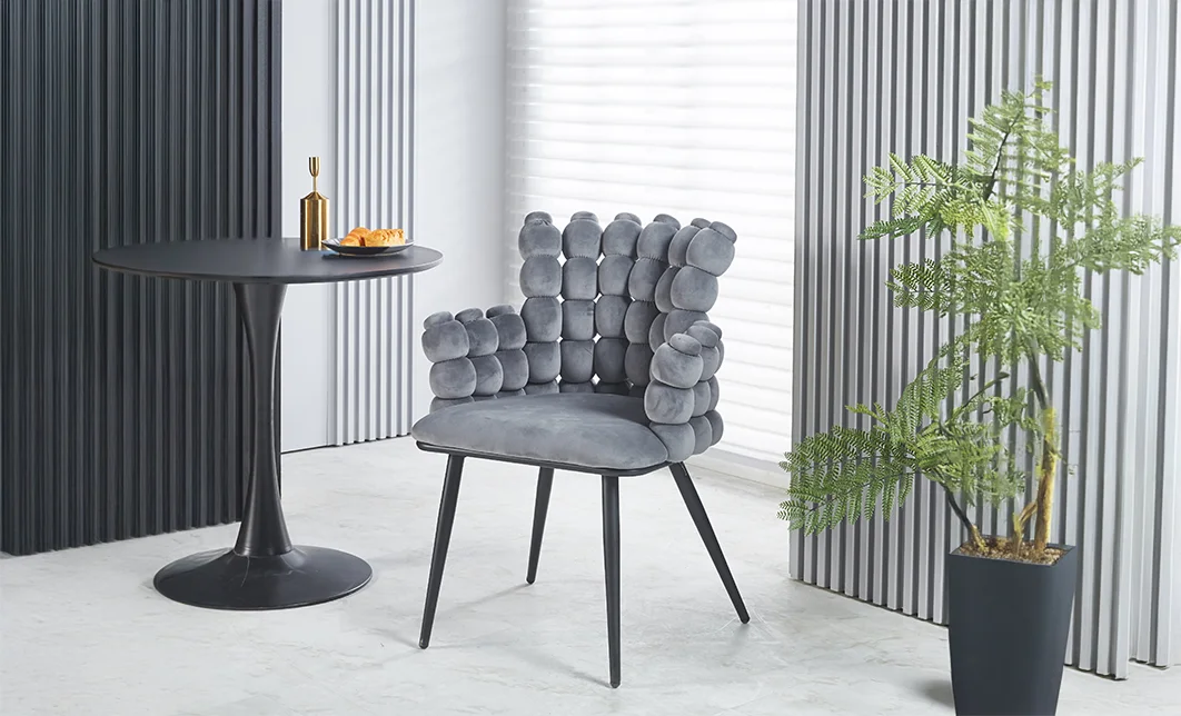 Scaun Living Tapitat KJC374 Gri