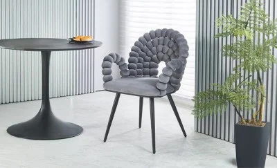 Scaun Living Tapitat KJC376 Gri