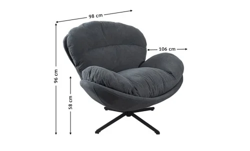 Fotoliu Living Rotativ KJLC062 Gri Inchis