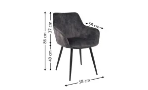 Scaun Living KJC4343, Gri închis