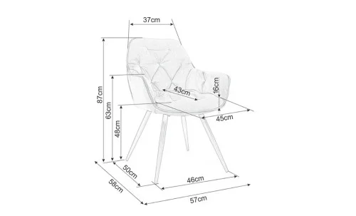 Set 2 scaune Living Tapițate KJC38 Galbene