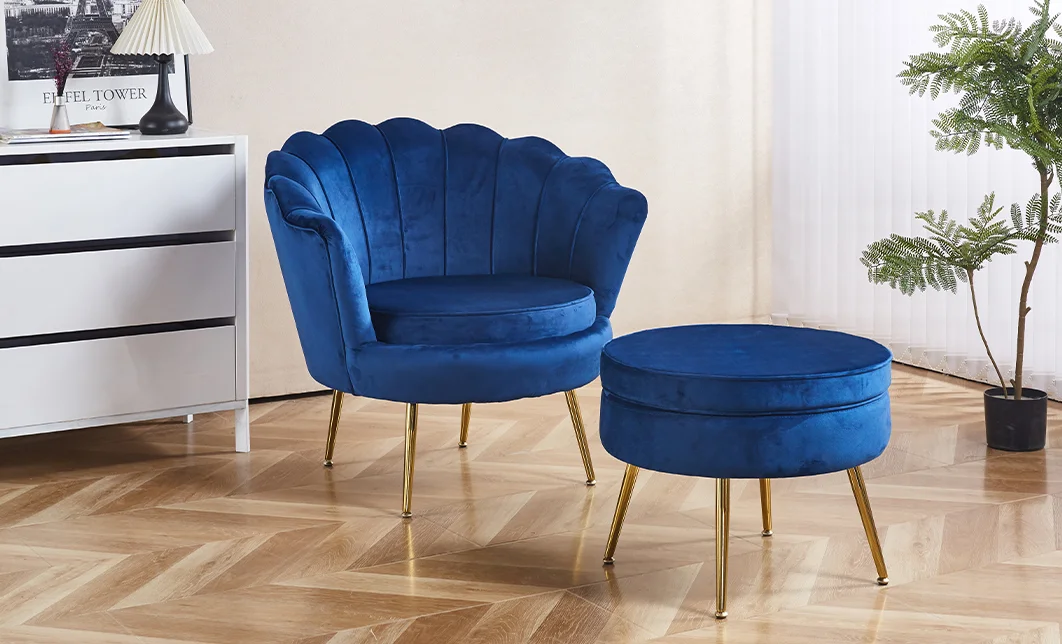 Set Marbella Fotoliu cu Masuta Living KJL214 Albastru