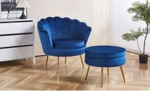 Set Marbella Fotoliu cu Masuta Living KJL214 Albastru