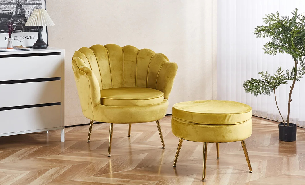Set Marbella Fotoliu cu Masuta Living KJL214 Galben