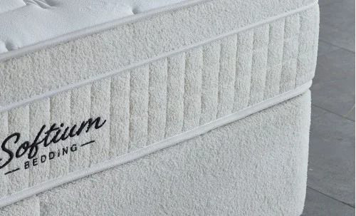 Set Pat Tapitat cu Saltea si Somiera Arden White, 160x200 cm