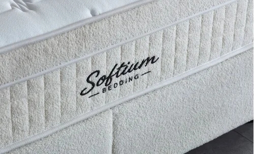 Set Pat Tapitat cu Saltea si Somiera Arden White, 160x200 cm