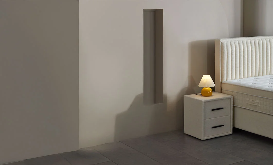 Set Pat Tapitat cu Saltea si Somiera Arden White, 160x200 cm 3