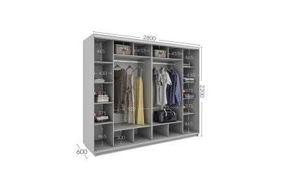 Dulap Personalizat Usi Glisante, 280 x 220 x 60