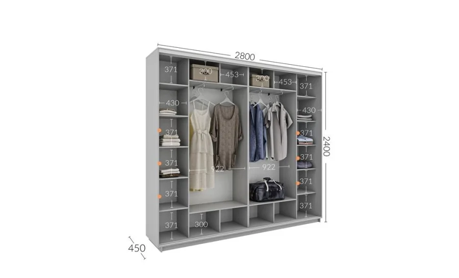 Dulap Personalizat Usi Glisante, 280 x 240 x 45 1