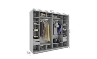 Dulap Personalizat Usi Glisante, 280 x 240 x 60