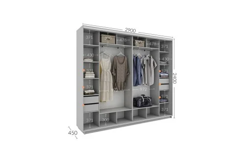 Dulap Personalizat Usi Glisante, 290 x 240 x 45