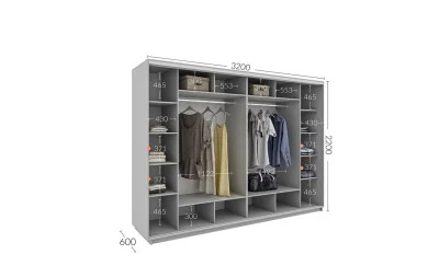 Dulap Personalizat Usi Glisante, 320 x 220 x 60